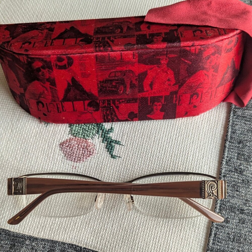 ELLE EL13304 Eyeglasses FRAMES 50 18 135 Light Brown & Case